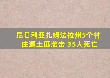 尼日利亚扎姆法拉州5个村庄遭土匪袭击 35人死亡